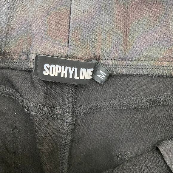 Sophyline Paris Dark Metallic Black Grey Camo Jeggings Leggings  Medium - Picture 8 of 10